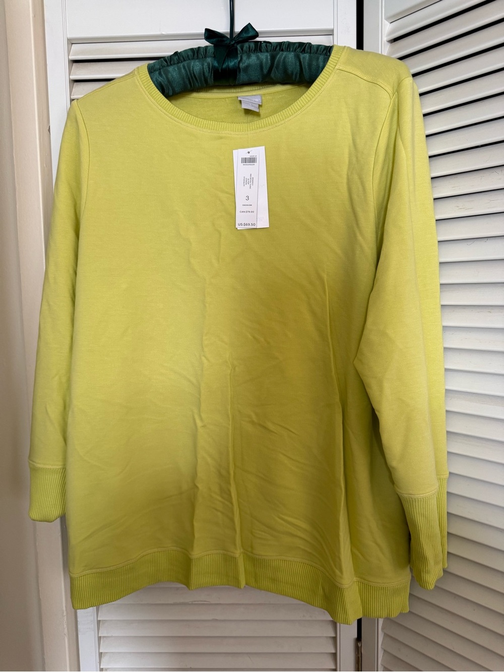 Chico's Bright Yellow Crewneck Pullover
